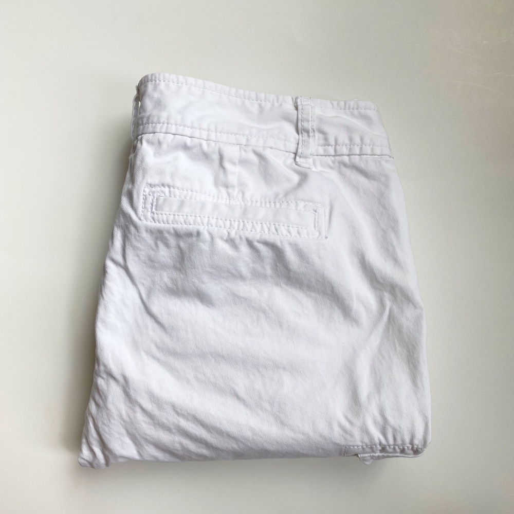 LOFT Petite White Cotton Cargo Pants